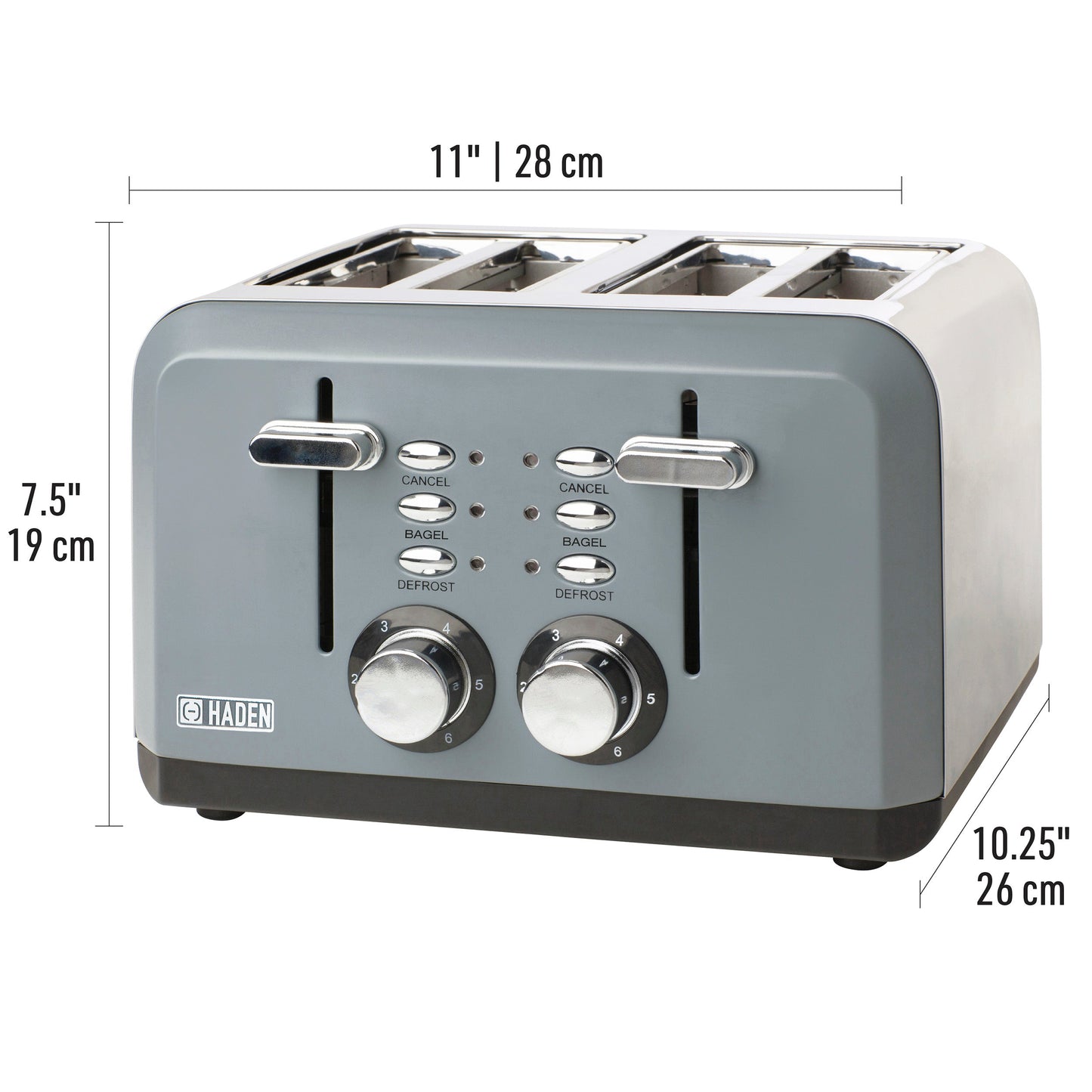 Haden Perth 4-Slice Wide Slot Toaster - Grey