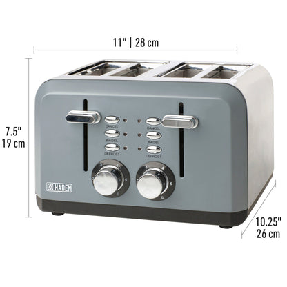 Haden Perth 4-Slice Wide Slot Toaster - Grey