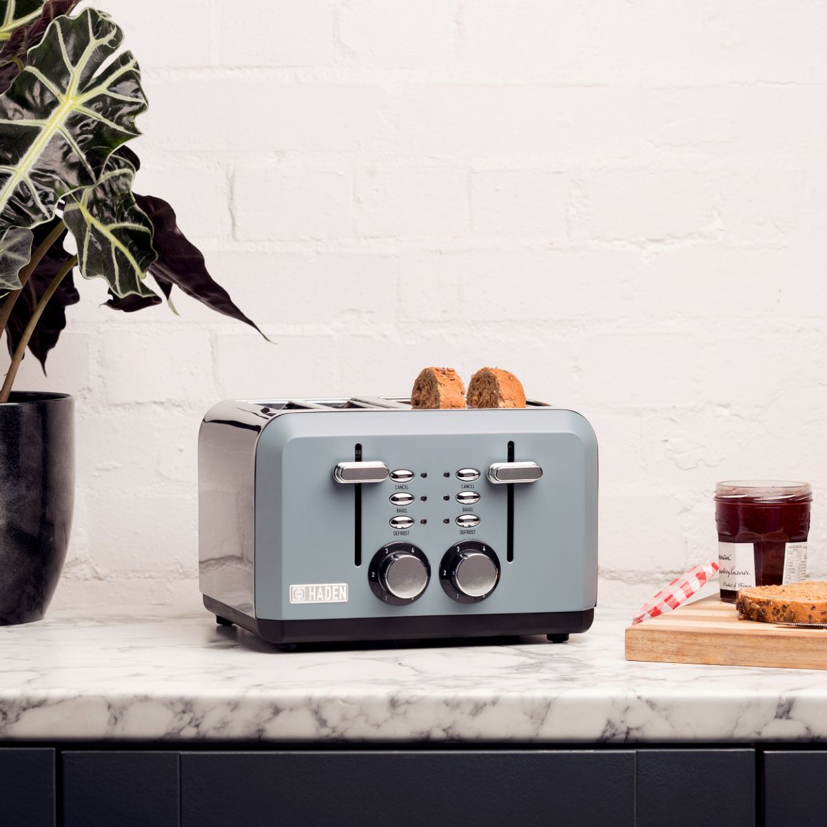 Haden Perth 4-Slice Wide Slot Toaster - Grey