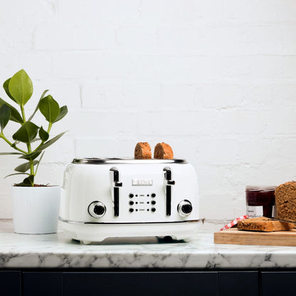 Haden Heritage 4-Slice Wide Slot Toaster - White