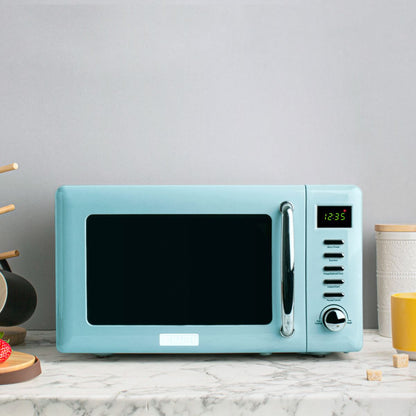 Haden Heritage 700W Microwave w. Settings - Turquoise Blue