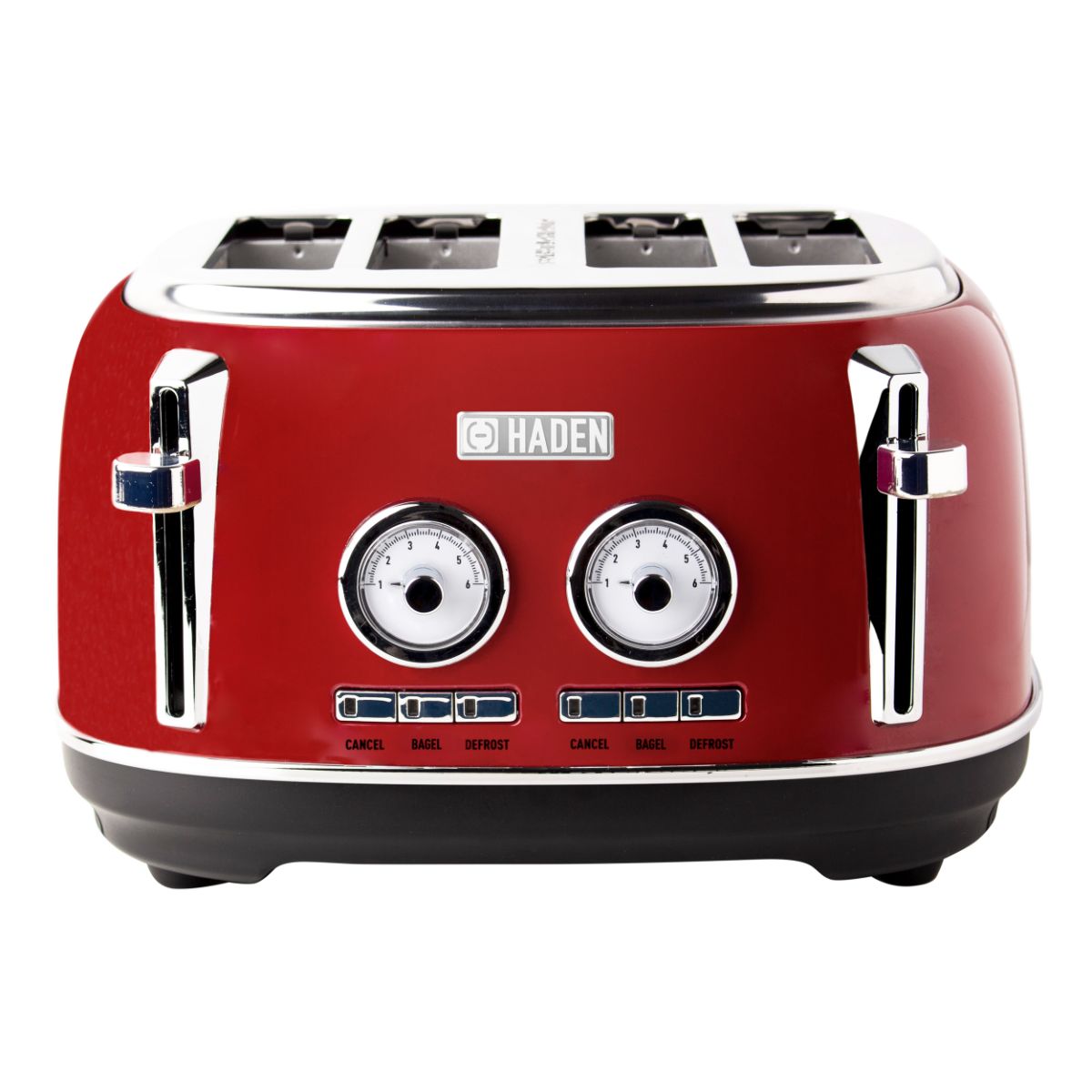 Haden Dorset 4-Slice Wide Slot Toaster - Red