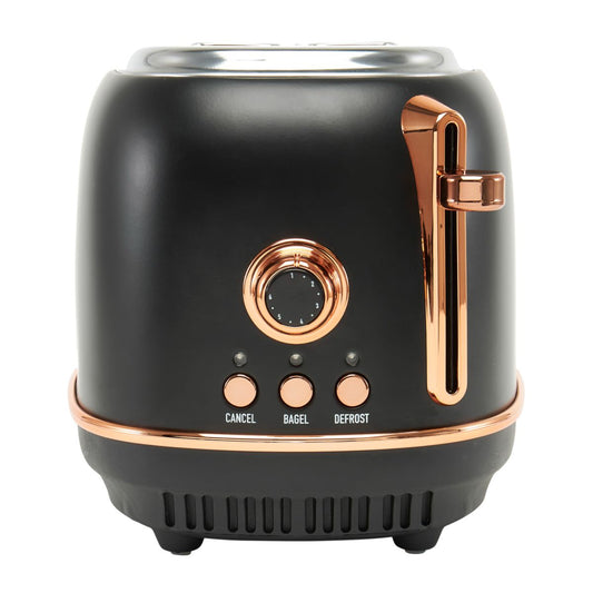 Haden Heritage 2-Slice Wide Slot Toaster - Black & Copper