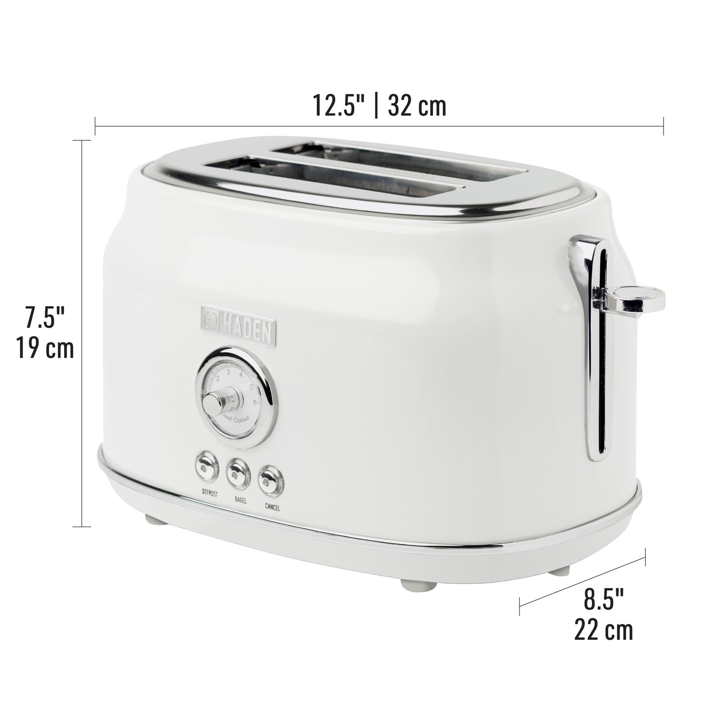 Haden Dorset 2-Slice Wide Slot Toaster - Ivory