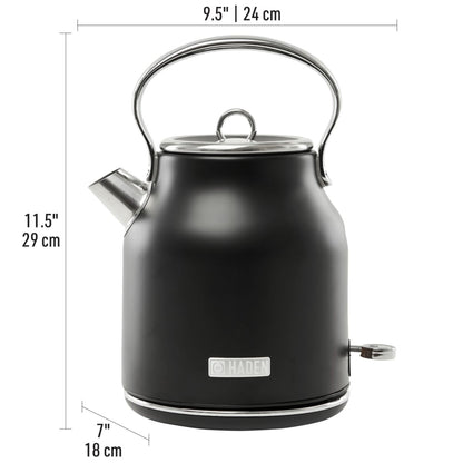 Haden Heritage 1.7L Electric Kettle - Black & Chrome