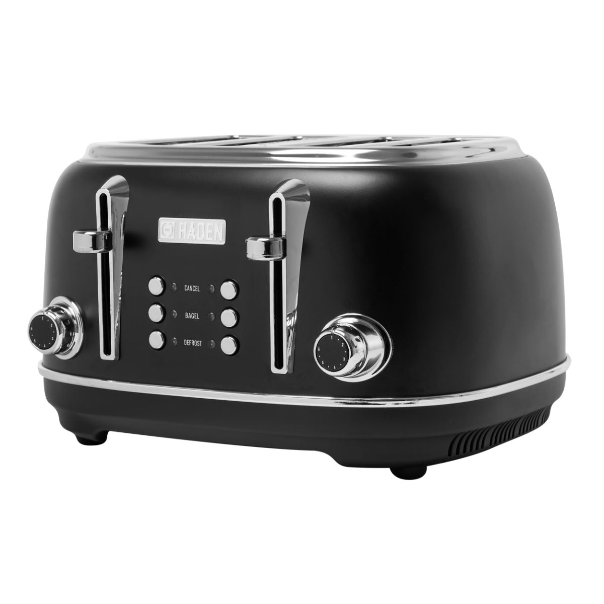 Haden Heritage 4-Slice Wide Slot Toaster - Black & Chrome