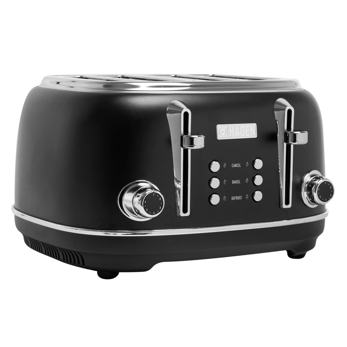 Haden Heritage 4-Slice Wide Slot Toaster - Black & Chrome