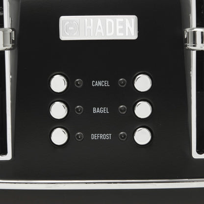 Haden Heritage 4-Slice Wide Slot Toaster - Black & Chrome