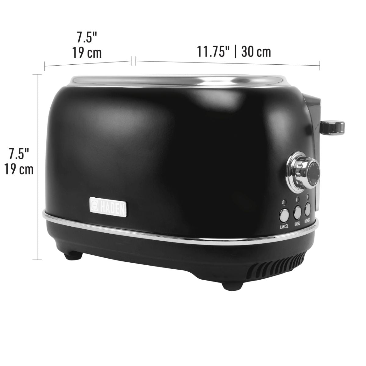 Haden Heritage 2-Slice Wide Slot Toaster - Black & Chrome