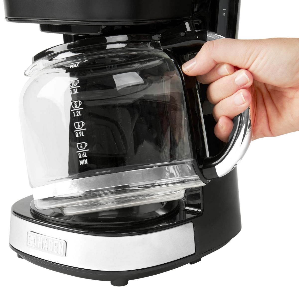 Haden 12-Cup Programmable Coffee Maker - Black & Chrome