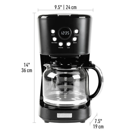 Haden 12-Cup Programmable Coffee Maker - Black & Chrome