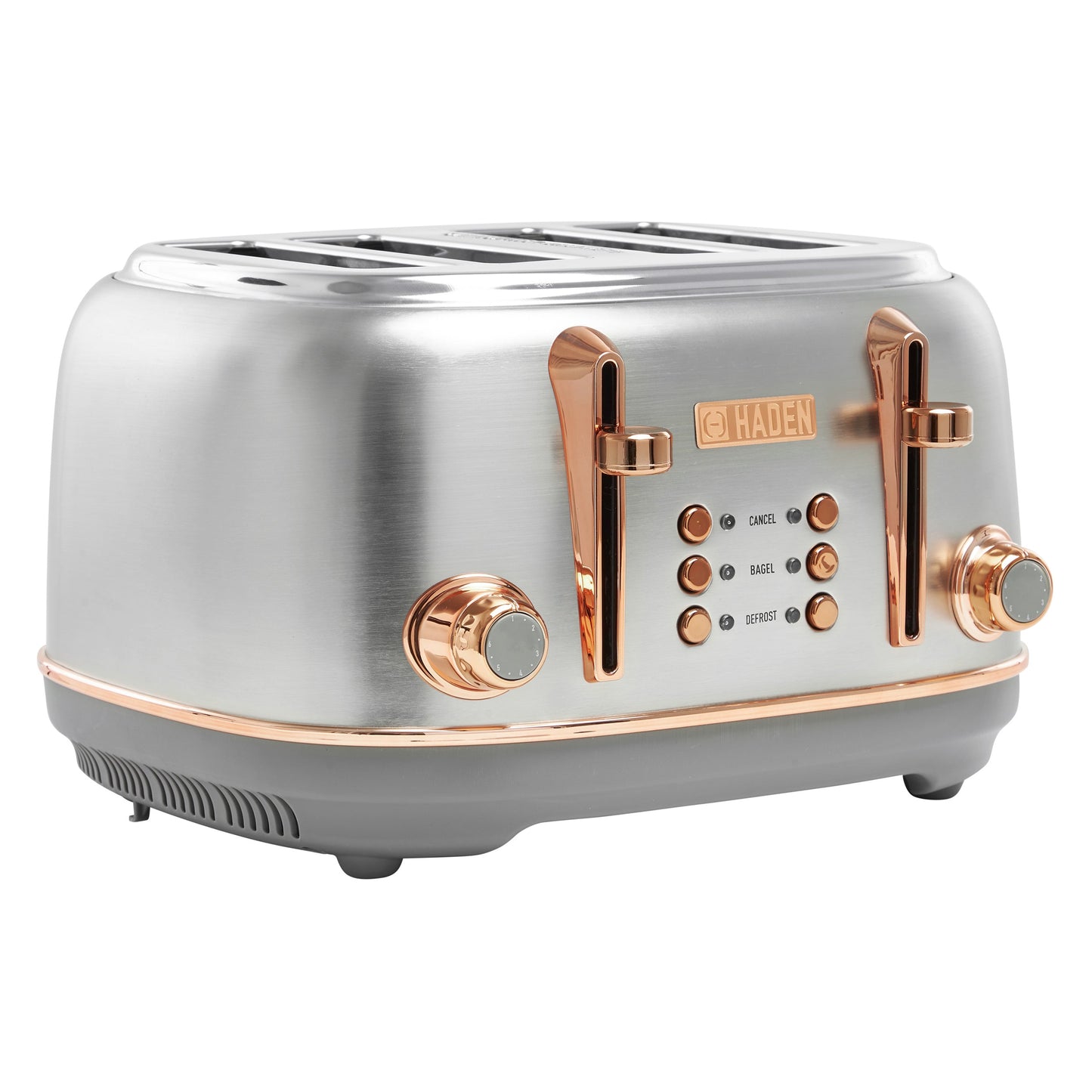 Haden Heritage 4-Slice Wide Slot Toaster - Steel & Copper