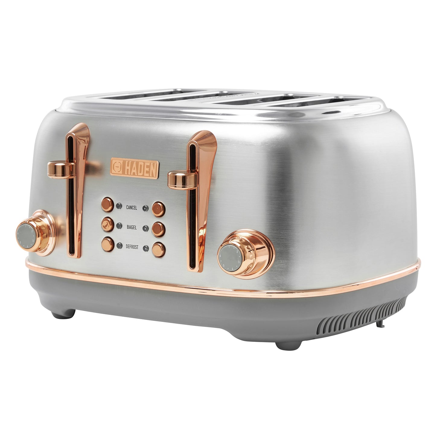 Haden Heritage 4-Slice Wide Slot Toaster - Steel & Copper