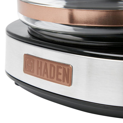 Haden 12-Cup Programmable Coffee Maker - Steel & Copper