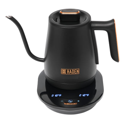 Haden Gooseneck Cordless Electric Kettle Black and Copper
