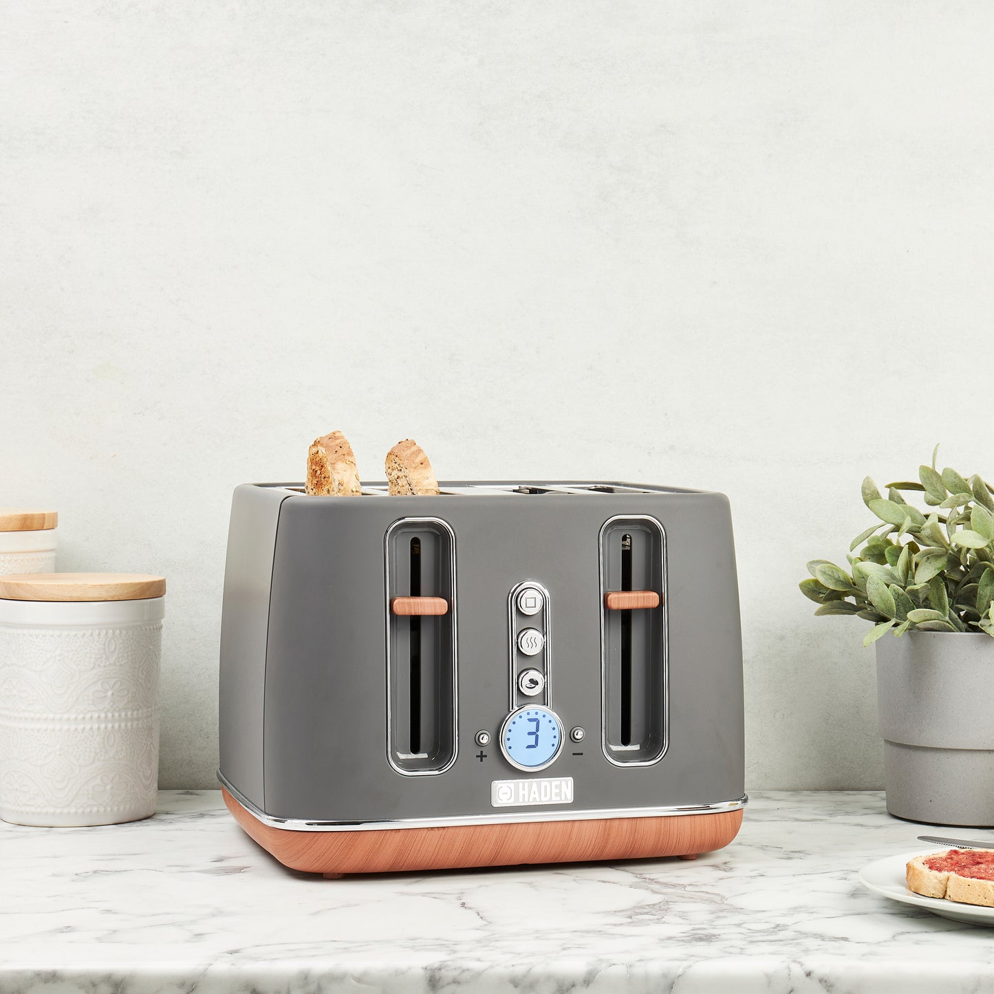 Haden Dorchester 4-Slice Toaster - Pebble Grey