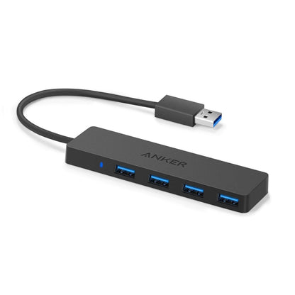 Anker Ultra Slim 4-Port USB 3.0 Hub 2ft Cable - Black - EF