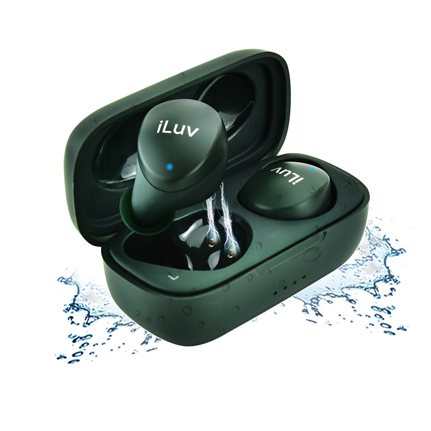 iLuv Bubble Gum Air True Wireless Bluetooth 5.0 In-Ear Earbuds with Charging Case - Midnight Green