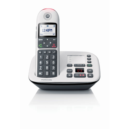 Motorola CD5 Series DECT 6.0 Digital Cordless Telephone with Answering Machine - Single - White