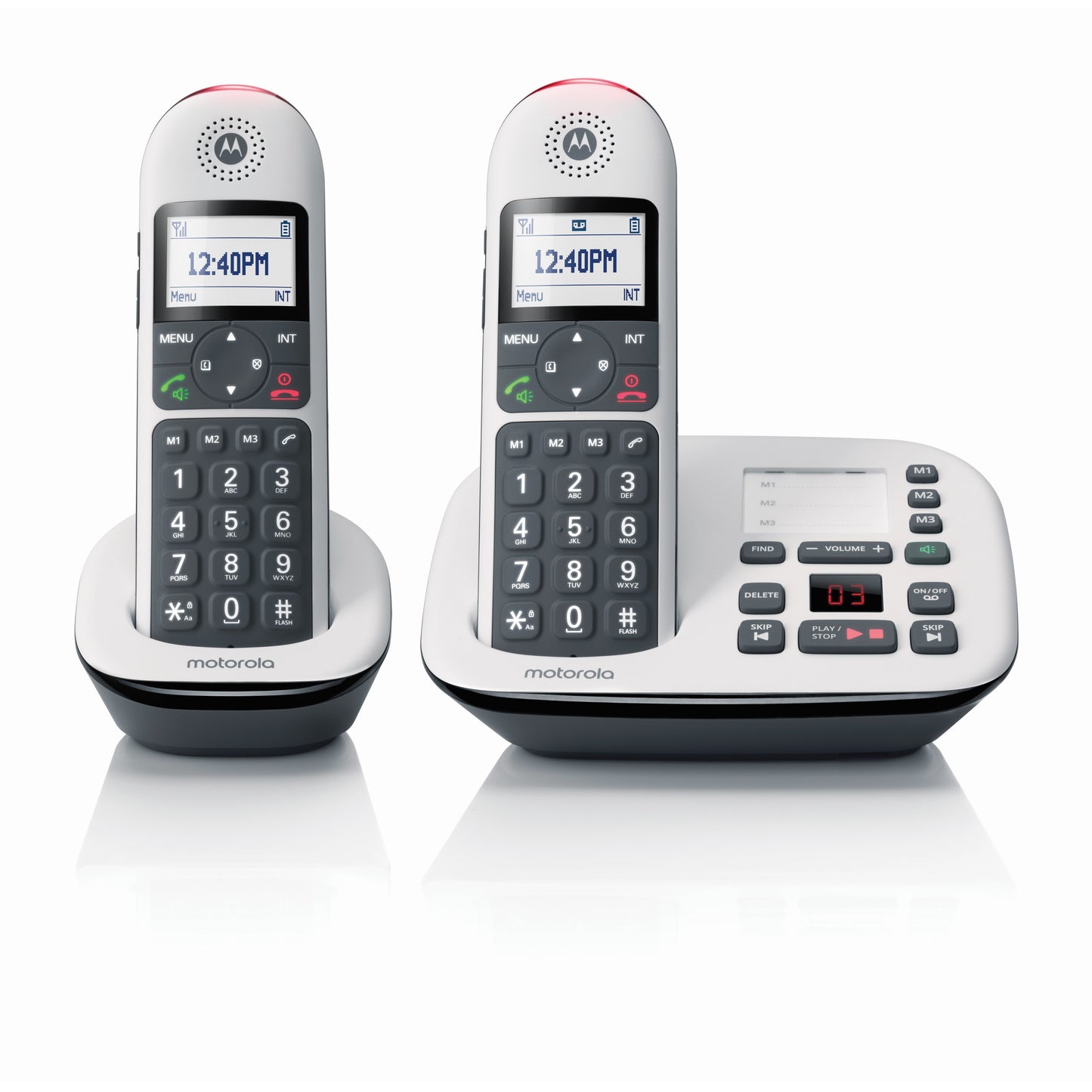 Motorola CD5 Series DECT 6.0 Digital Cordless Telephone with Answering Machine - Twin Pack - White