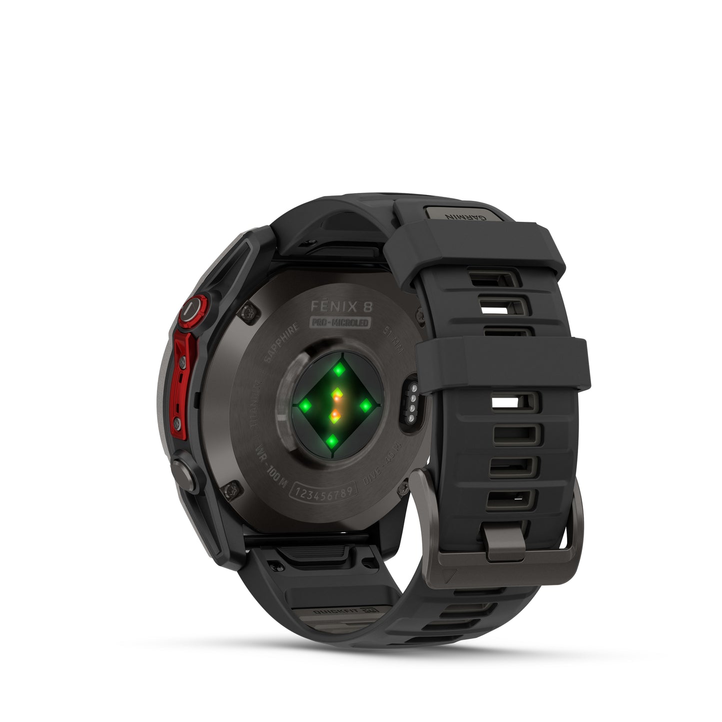 Garmin Fēnix® 8 Pro - 51 mm, MicroLED - 
Sapphire, Carbon Gray DLC Titanium with Black/Pebble Gray Silicone Band