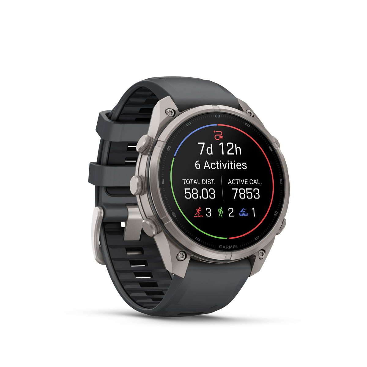 Garmin Fenix 9  Pro - 47 mm - Titanium with Graphite/Black Silicone Band