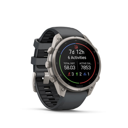 Garmin Fenix 9  Pro - 47 mm - Titanium with Graphite/Black Silicone Band