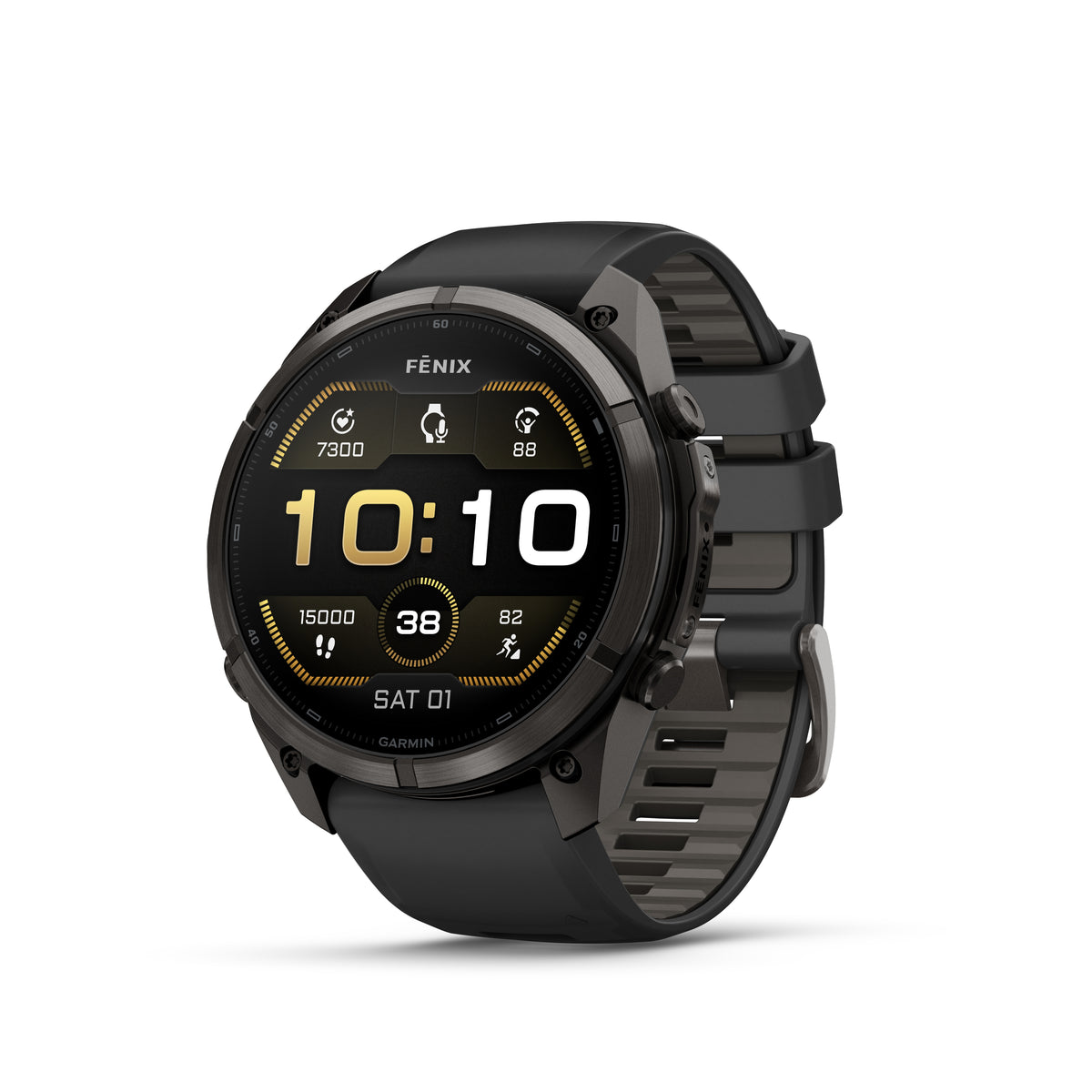 Garmin Fenix 9  Pro - 51 mm - Carbon Gray DLC Titanium with Black/Pebble Gray Silicone Band