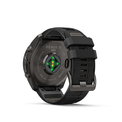 Garmin Fenix 9  Pro - 51 mm - Carbon Gray DLC Titanium with Black/Pebble Gray Silicone Band