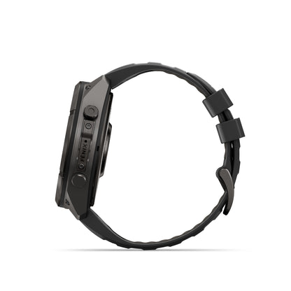 Garmin Fenix 9  Pro - 51 mm - Carbon Gray DLC Titanium with Black/Pebble Gray Silicone Band