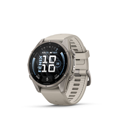 Garmin Fenix 9 - 43mm - Titanium with Fog Gray Silicone Band