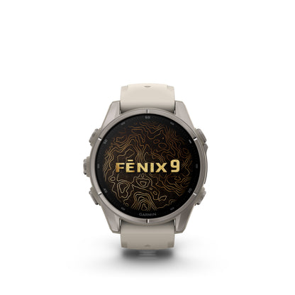Garmin Fenix 9 - 43mm - Titanium with Fog Gray Silicone Band
