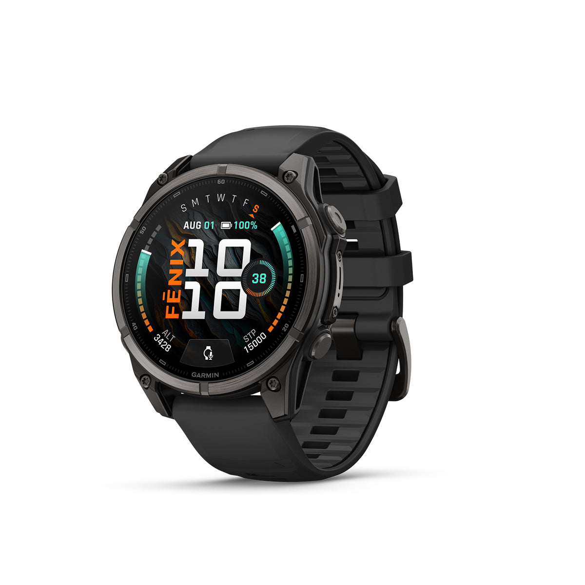 Garmin Fenix 9 - 47 mm - Carbon Gray DLC Titanium with Black Silicone Band