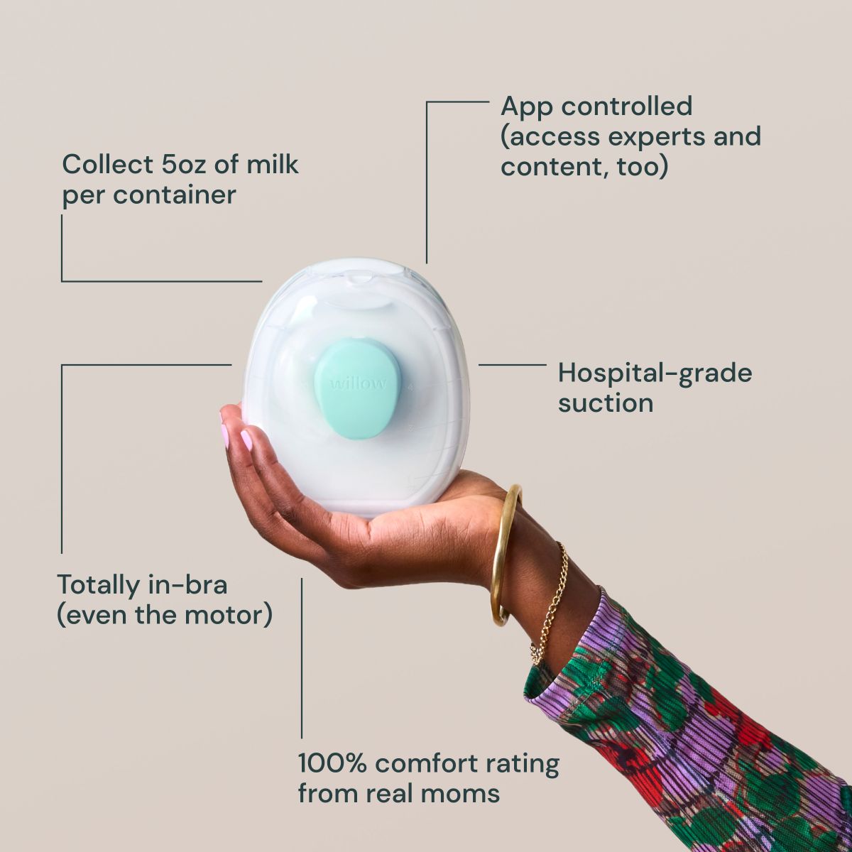 Willow Go Wearable Cord-Free Double Electric Breast Pump