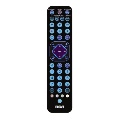 RCA 6-Device Rechargeable Ultra-Thin Streaming Universal Remote Control - Black