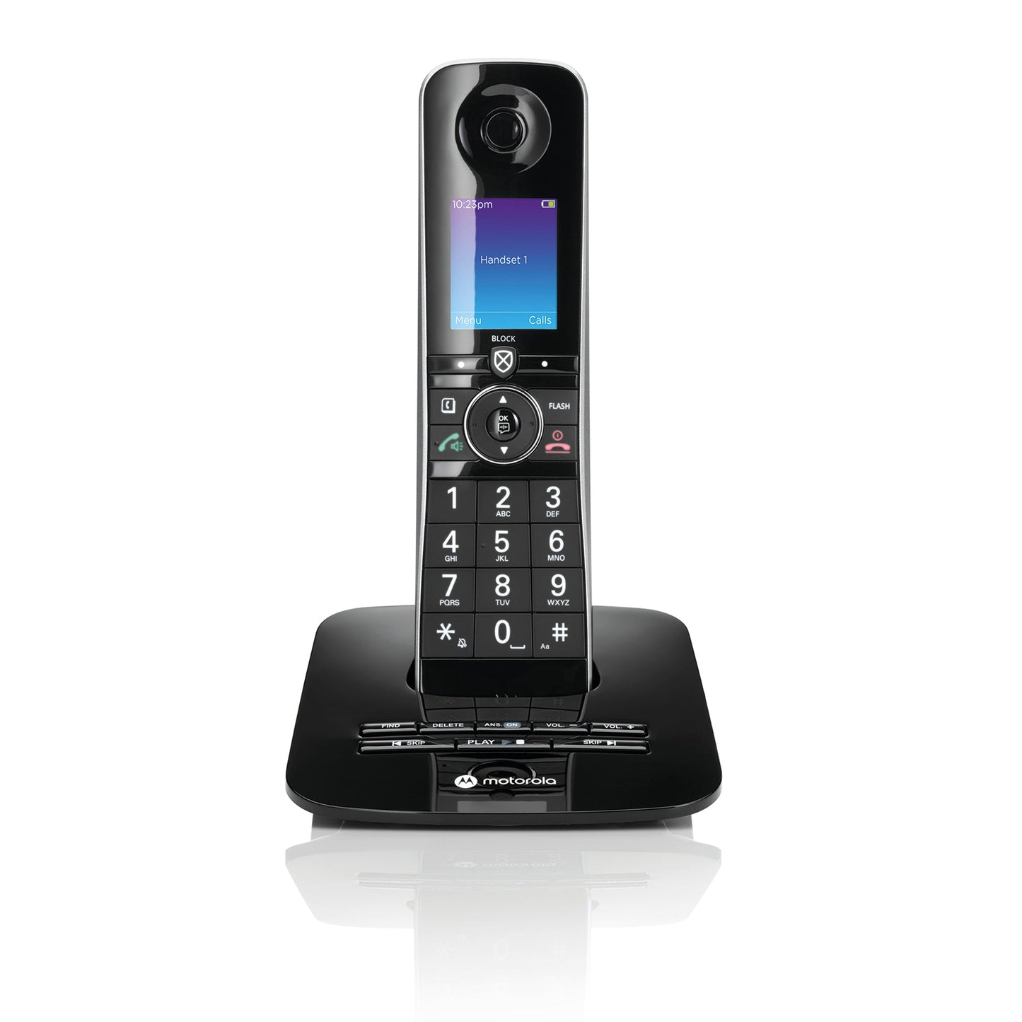 Motorola D87 Series Bluetooth Cordless Telephone - Twin Pack - Black