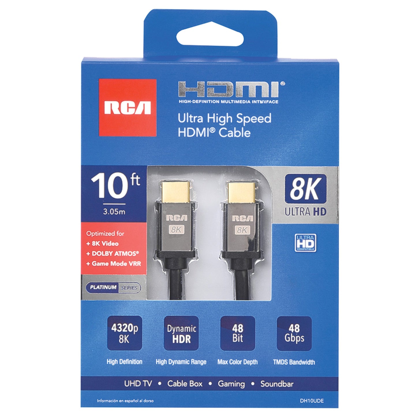 RCA 8K Ultra High Speed HDMI Cable - 3-meter (10-ft) - Black