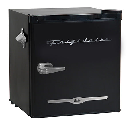 Frigidaire 1.6-cu ft Retro Bar Fridge with Side Bottle Opener - Black