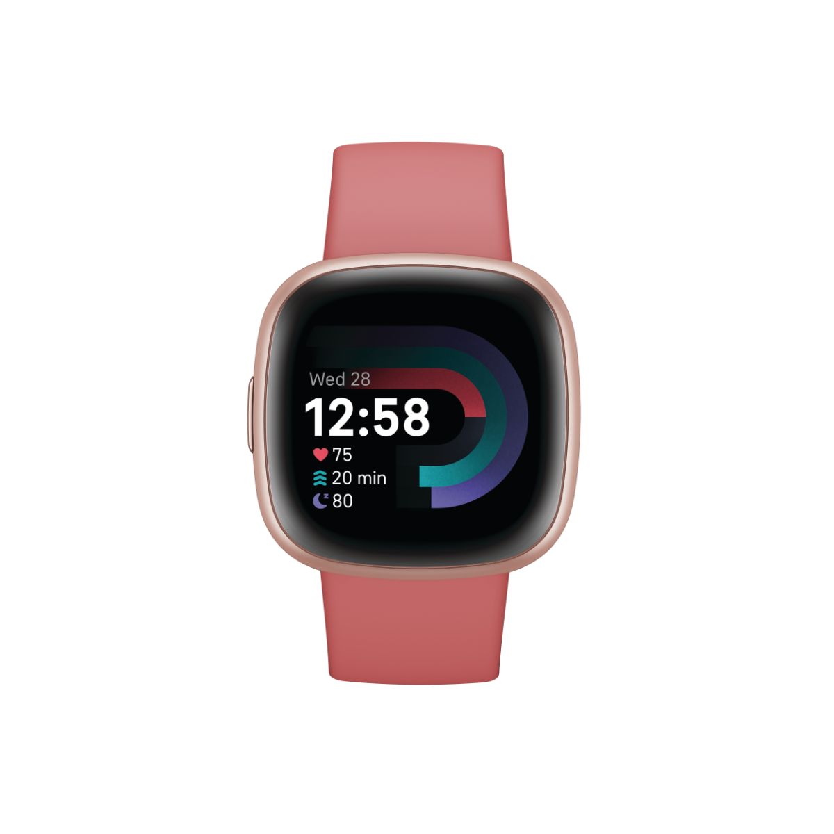 Fitbit Versa 4 Copper Rose Aluminum with Pink Sand Band