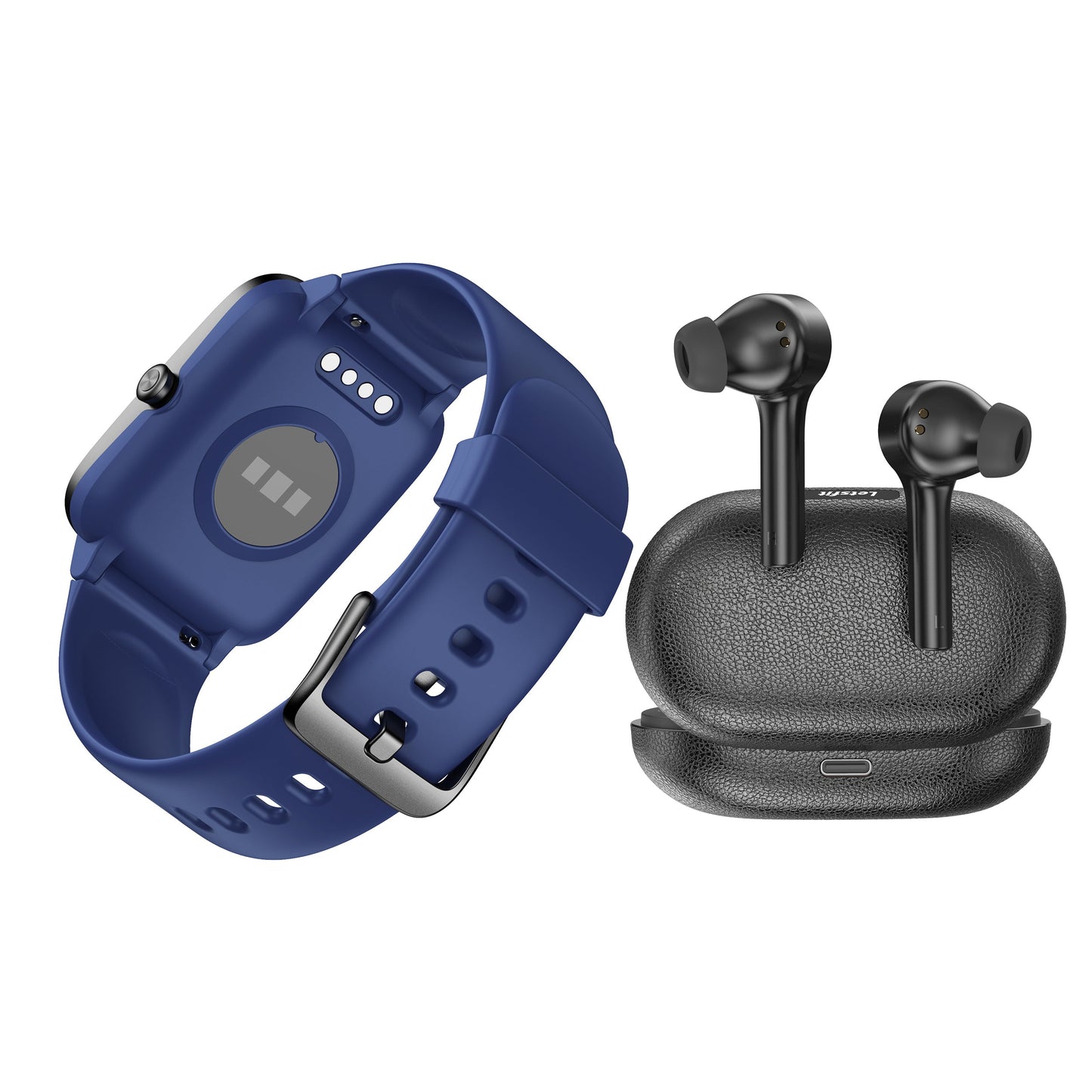 Letsfit Bundle 205L Smart Watch with Heart Rate Monitor & T13 True Wireless Earbuds with Charging Case and Microphone - Blue