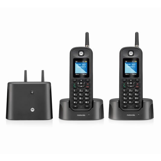 Motorola O2 Series Outdoor Cordless Telephone with Answering Machine - Twin Pack - Black