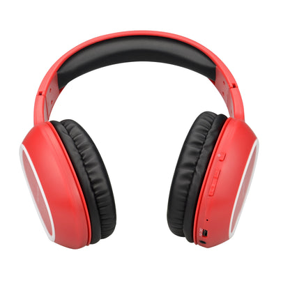 Proscan Full-Sized Bluetooth Stereo Headphones with Microphone - Red