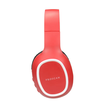 Proscan Full-Sized Bluetooth Stereo Headphones with Microphone - Red