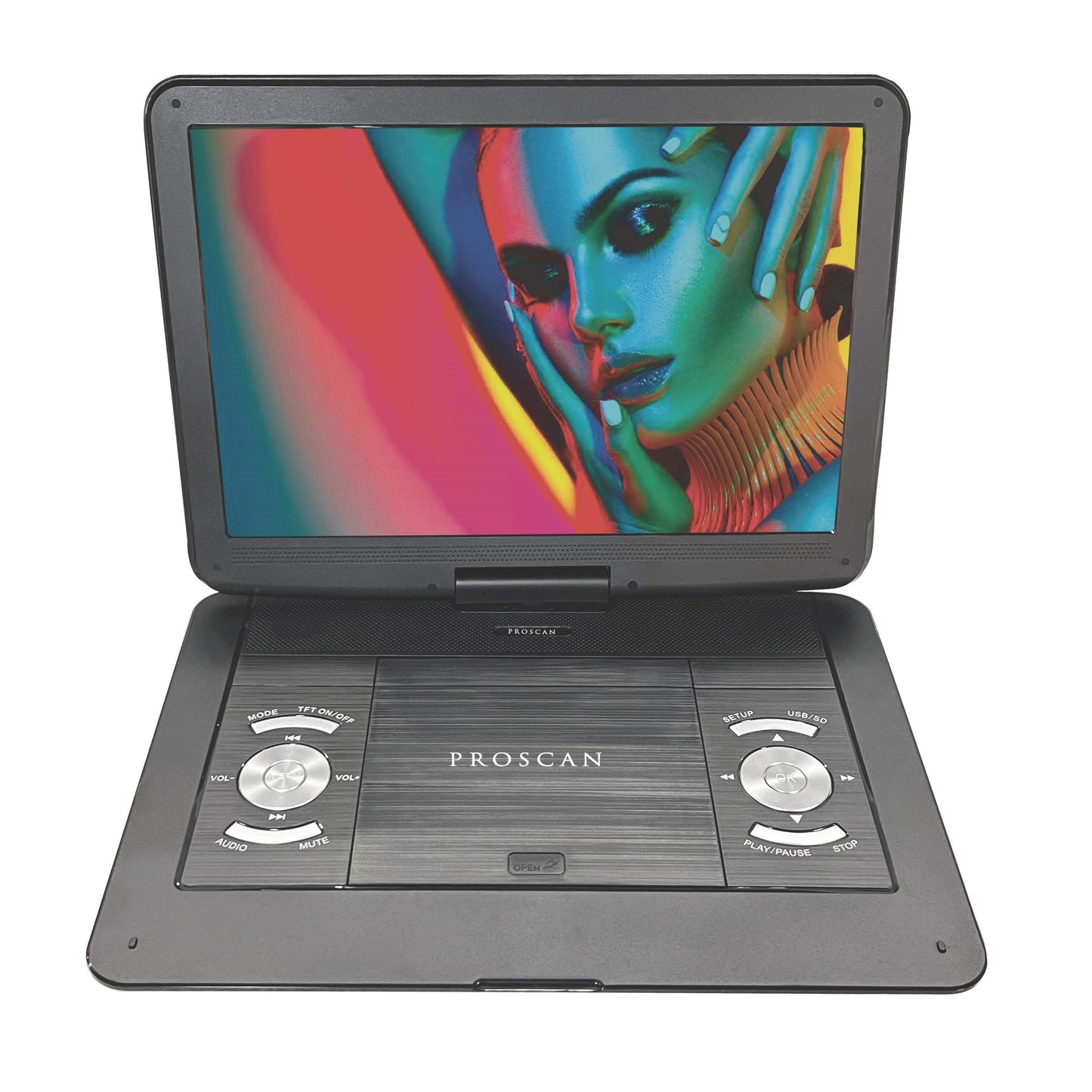 Proscan 13.3-in Portable DVD Player with Swivel Screen - Black