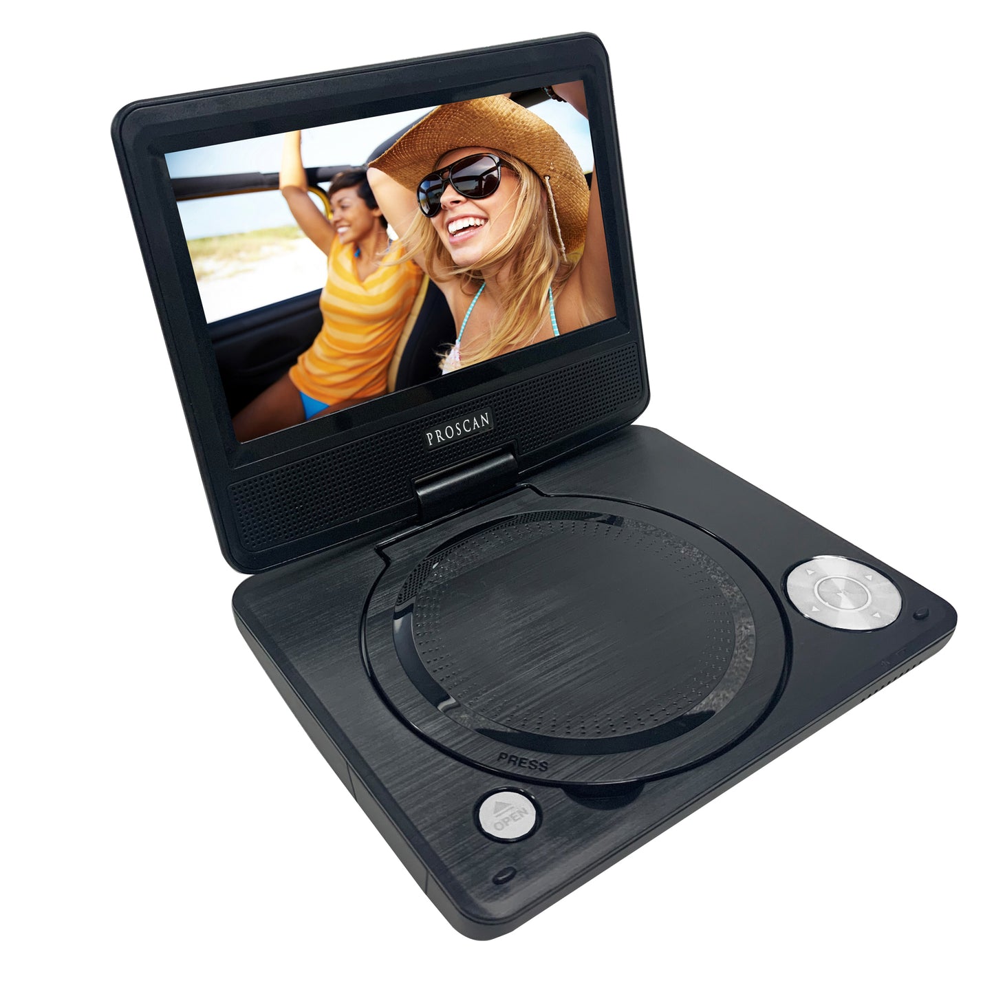 Proscan 7-in Swivel Screen Portable DVD & Media Player - Black