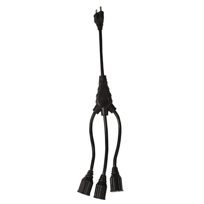 RCA 3-Outlet Indoor Power Cord Splitter - Black