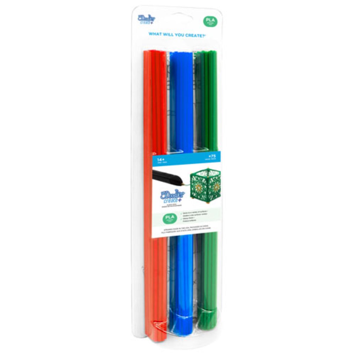 3Doodler PLA Mix Blister 2 - 75 Strand (Red, Blue, Green)