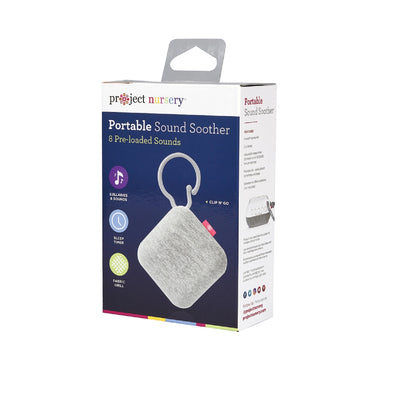 Project Nursery Portable Sound Soother Fabric Clip with 8 Pre-Loaded Sounds - Grey/White