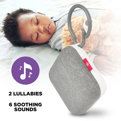 Project Nursery Portable Sound Soother Fabric Clip with 8 Pre-Loaded Sounds - Grey/White