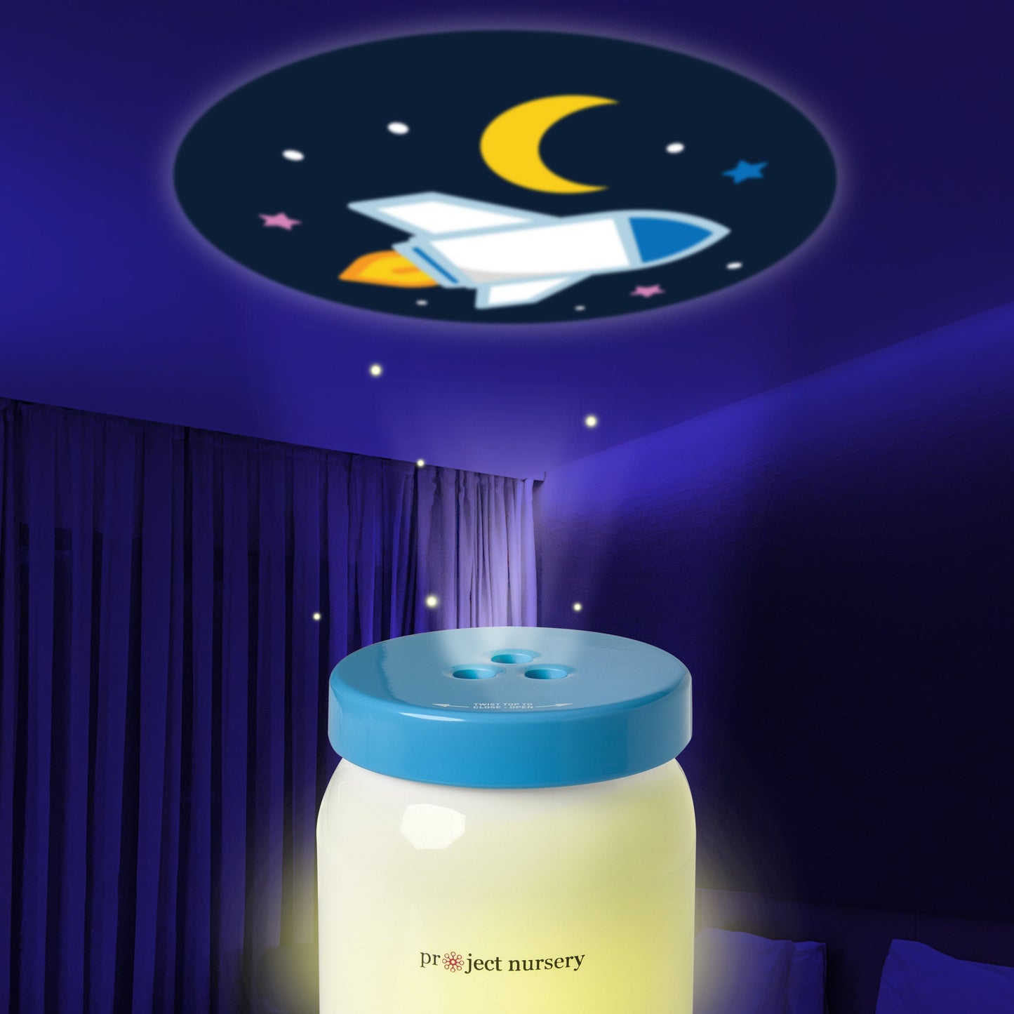 Project Nursery Dreamweaver Shine 4-In-1 Soothing Sounds Projector with 8 Pre-Loaded Sounds and Nightlight - White